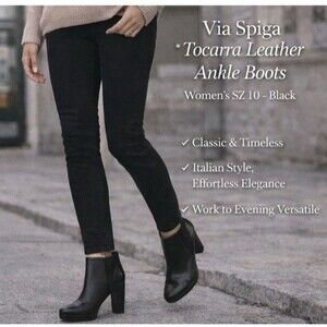 Via Spiga | Shoes | Via Spiga Black Leather Ankle Boots  display picture 1